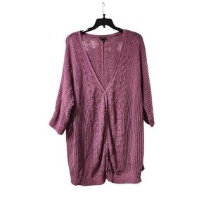 Torrid size 3 purple knit cotton button-up sweater
